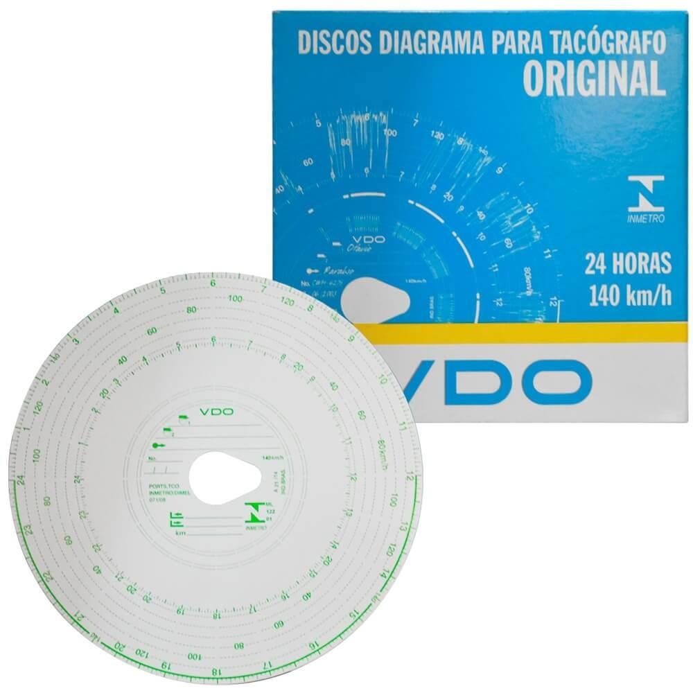 Discos Tacógrafo VDO: 100 Unidades para Controle Diário