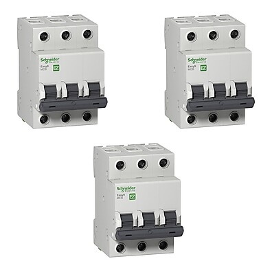 Disjuntor Tripolar 50A Schneider Easy9: Kit com 3