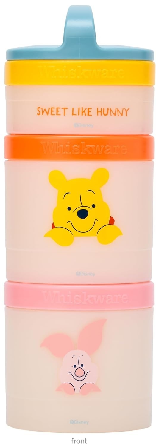 Whiskware Recipientes Empilháveis Disney Ursinho Pooh - 3 Copos para Lanches Escolares e Viagens