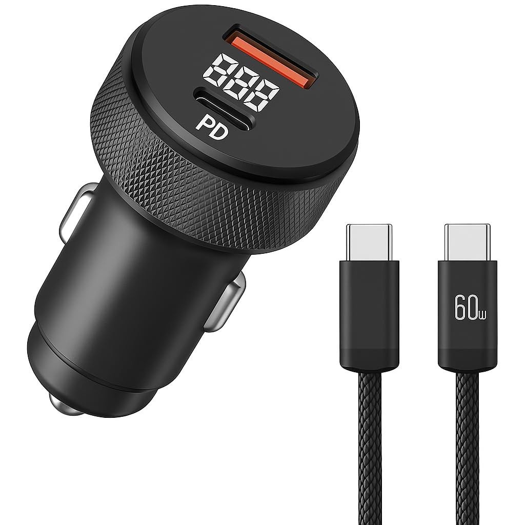 display-60w-led-c-turbo-carregador-duas-veicular-com-usb-cabo-entradas-a-rapido-a-usb-a