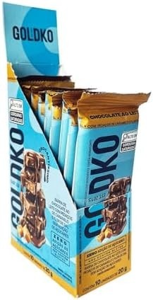 Display - Barra de chocolate ao leite com pedaços de caramelo e flor de sal zero adição de açúcares 20g
