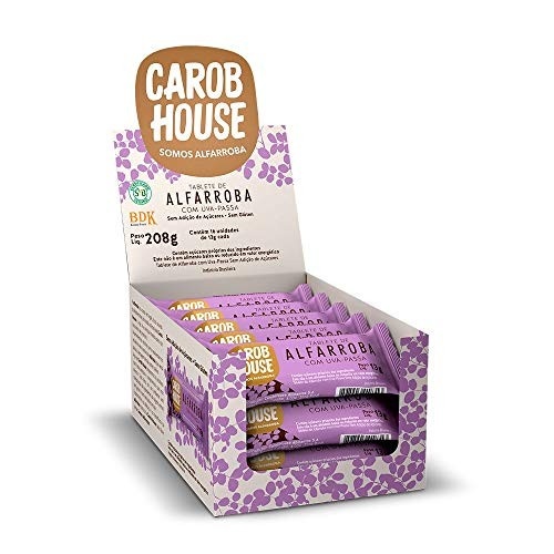Display Bombom Alfarroba com Uva Passa Carob House 16uni 208g