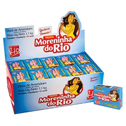 Paçoca Moreninha do Rio Display 50 Embrulhada Quadrada 1kg Rio Pacoca Moreninha do Rio Display 50 Embrulhada Quadrada 1kg Rio
