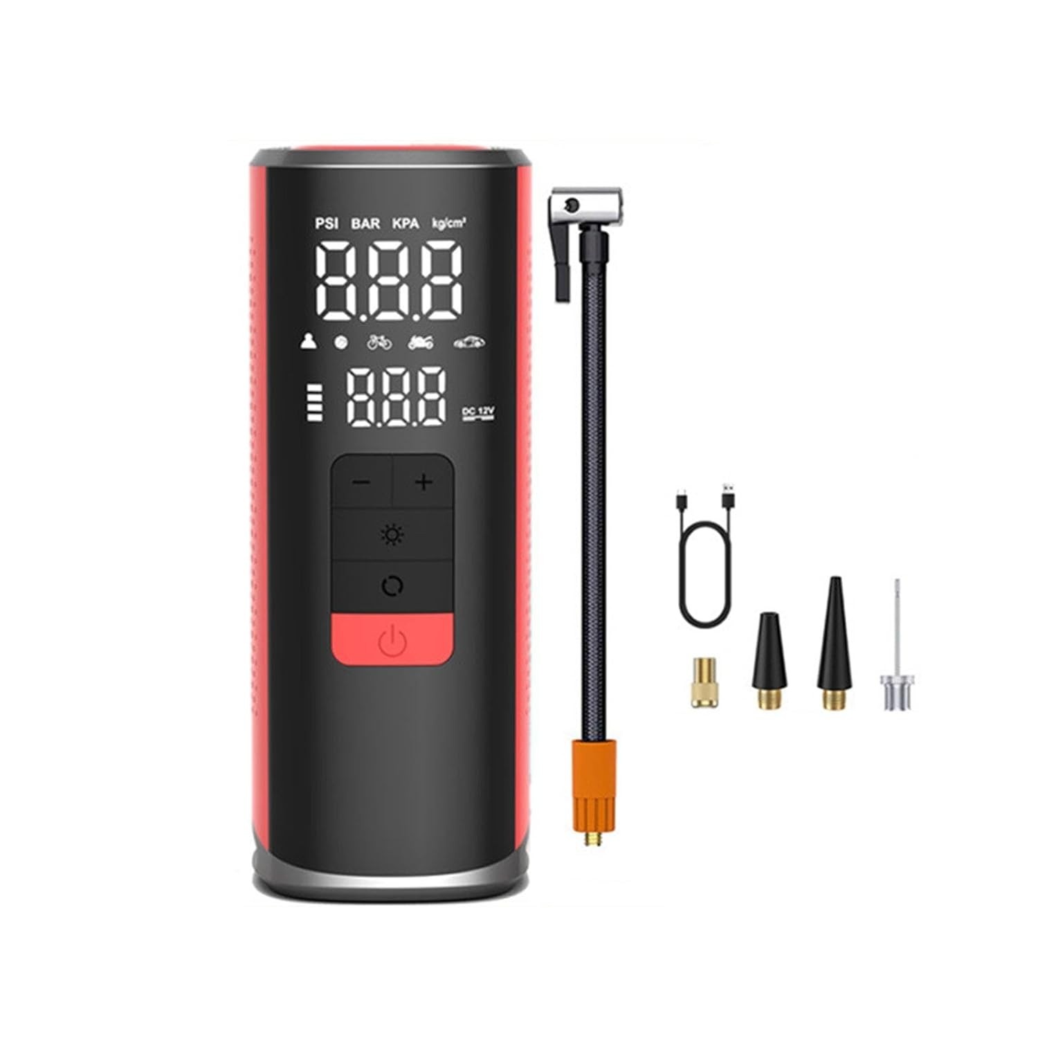 Inflador de Pneus Portátil 150 PSI: Compressor de Ar Elétrico Inteligente com Display Digital e LED