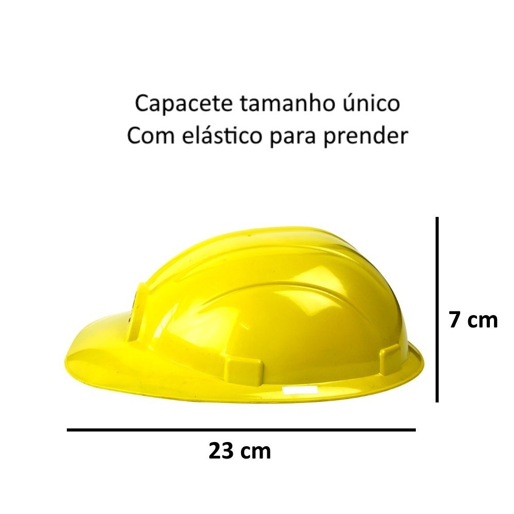 Capacete Construtor Infantil – Kit com 10 Unidades para Festa e Diversão