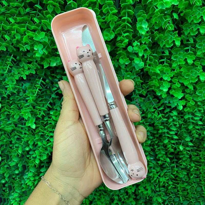 Kit Talher Infantil com Estojo Animais – 4 Peças Divertidas para Refeições Saudáveis