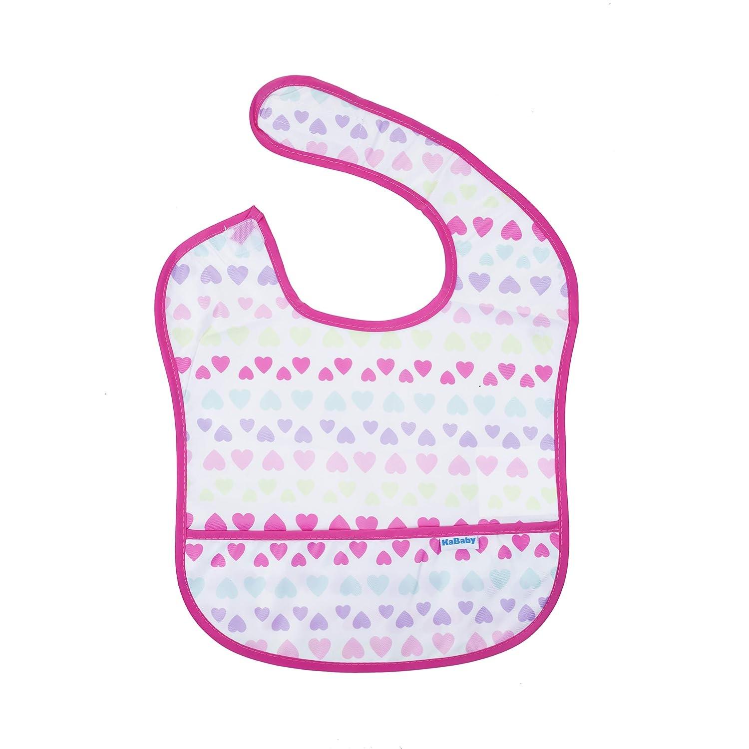 Babador Standard Coração Rosa - Impermeável e Divertido para Bebês