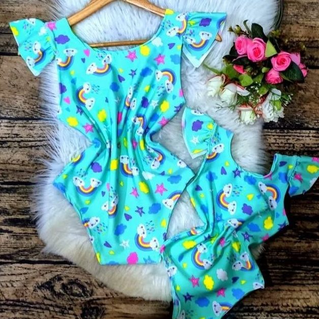 Kit Mãe e Filha: Body Bory Maiô Divertido!