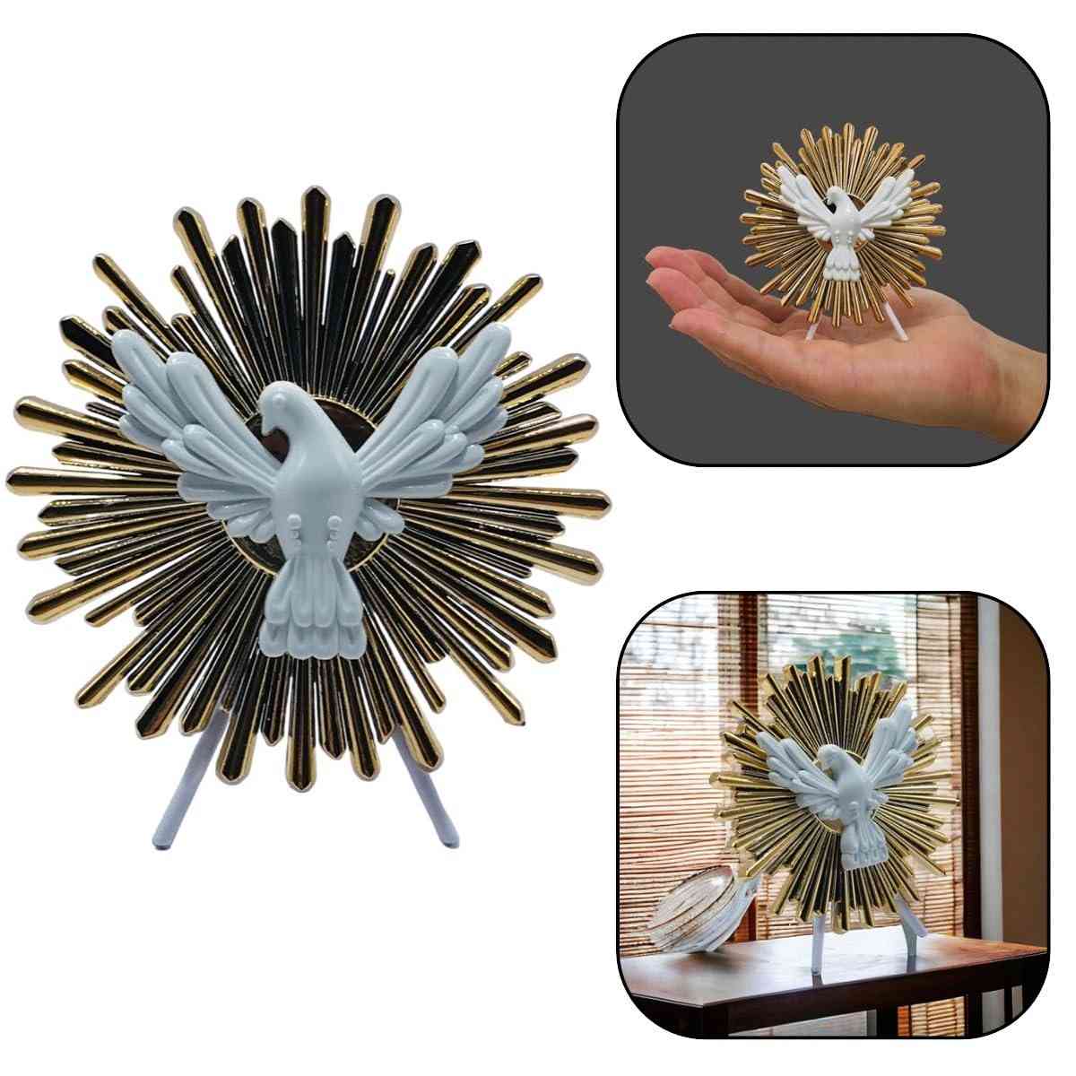 Adorno Pedestal Divino Espírito Santo - Decoração Sagrada para Mesa e Parede 10 cm