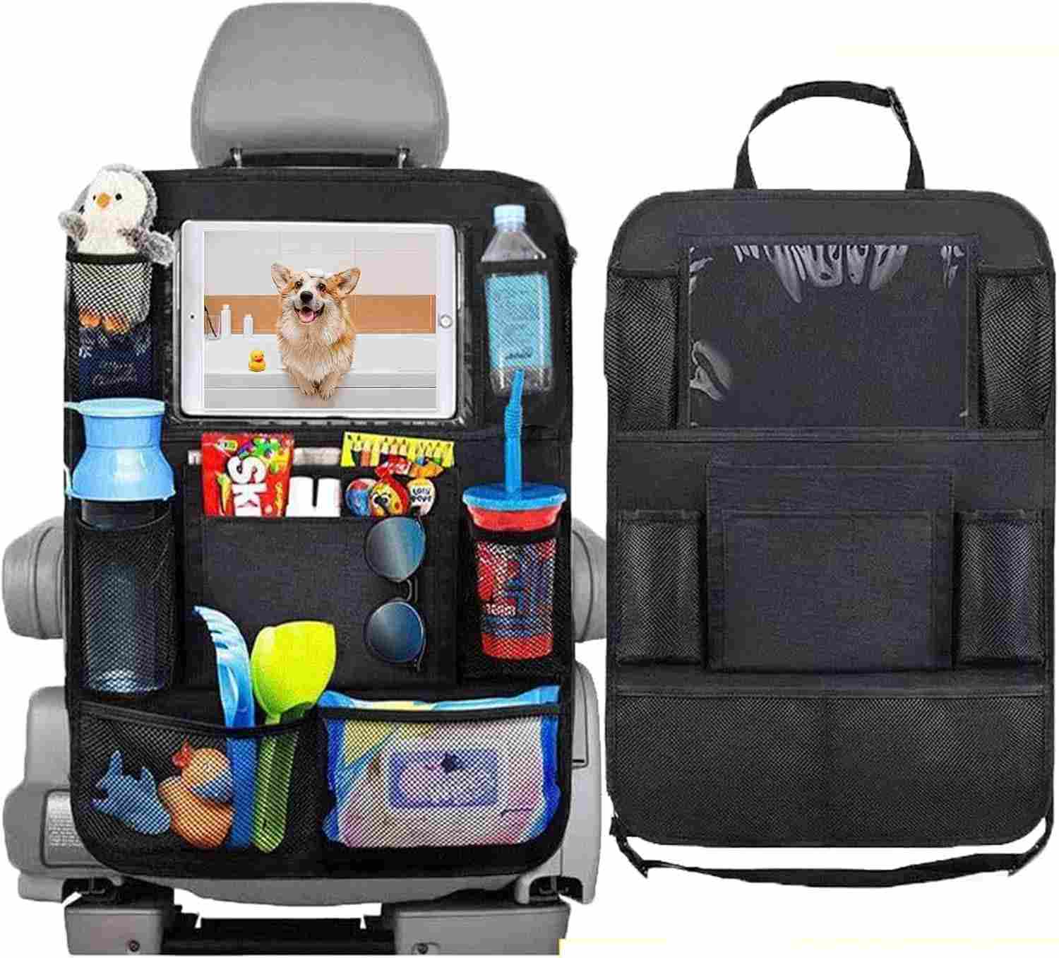 Organizador Multiuso para Banco Traseiro de Carro: Tablet, Celular e 10 Divisões Inteligentes