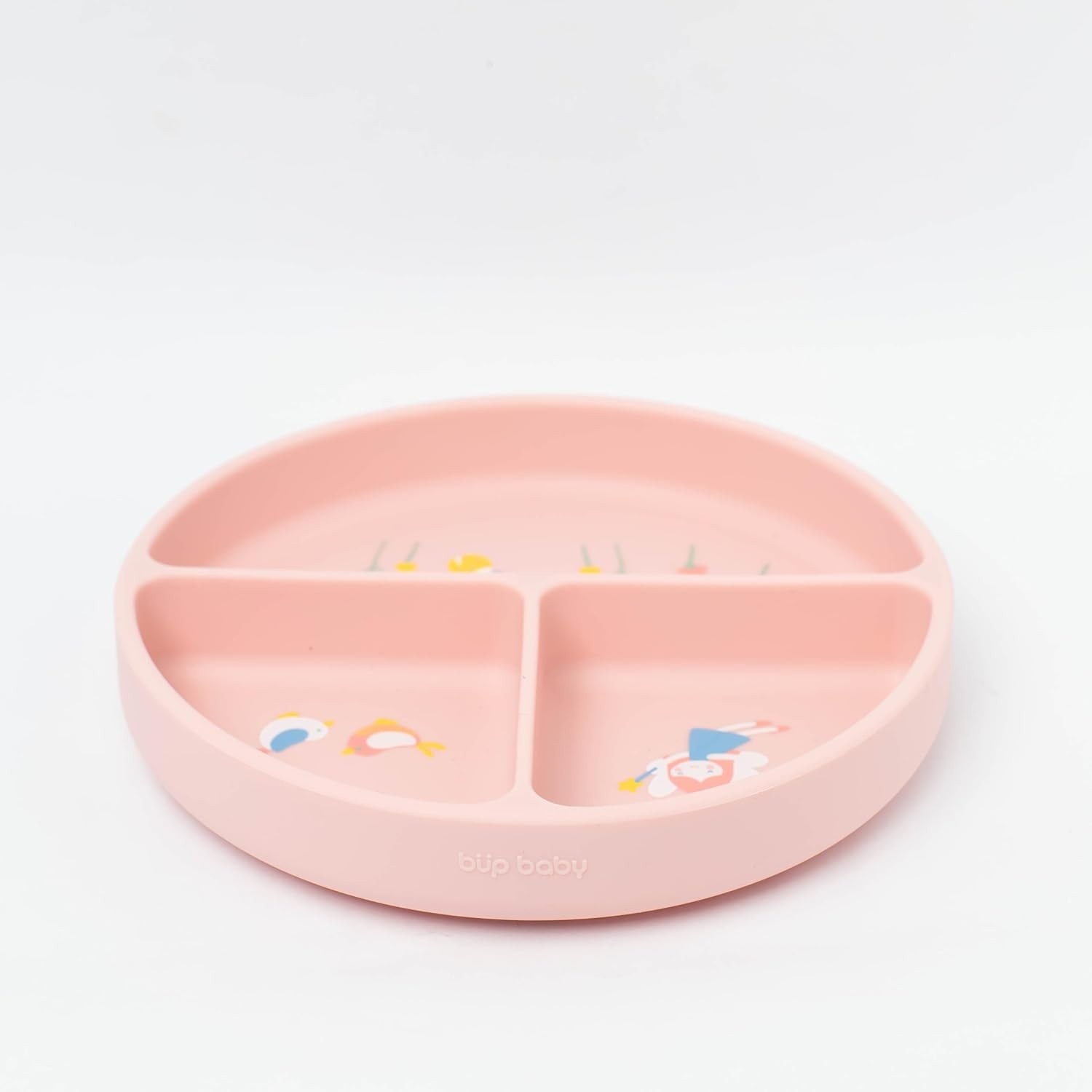 Prato de Silicone com Ventosa e Divisórias Fadinha Rosa - Seguro, Divertido e Prático para Refeições Infantil