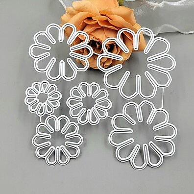 Stencil de Flores em Metal para Scrapbooking e Artes DIY