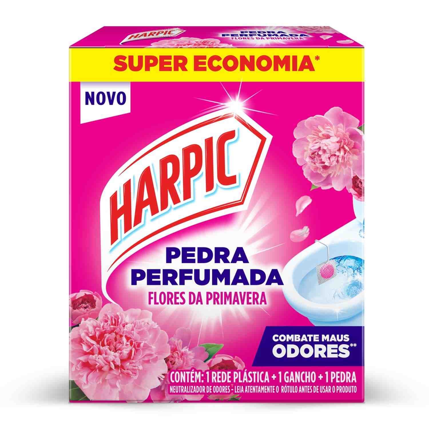 Harpic Pedra Sanitária Aroma Plus Flores do Campo 25g - Limpeza e Fragrância Duradoura