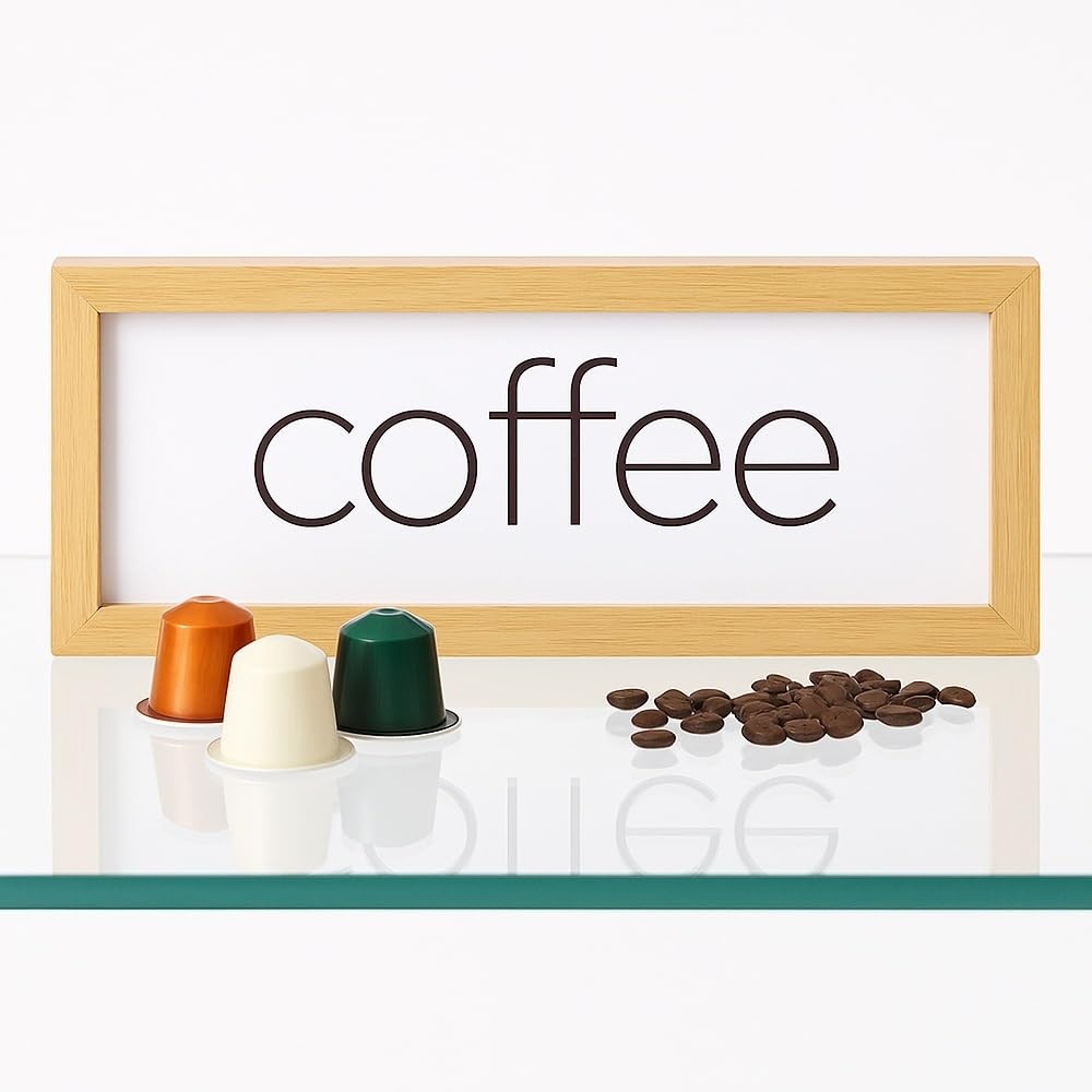 Quadro Decorativo Coffee 10x30 cm Moldura Dourada – Estilo Minimalista para Cozinha e Cantinho do Café