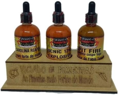 Kit Molhos De Pimentas Orgânico Natural +ardida Do Mundo