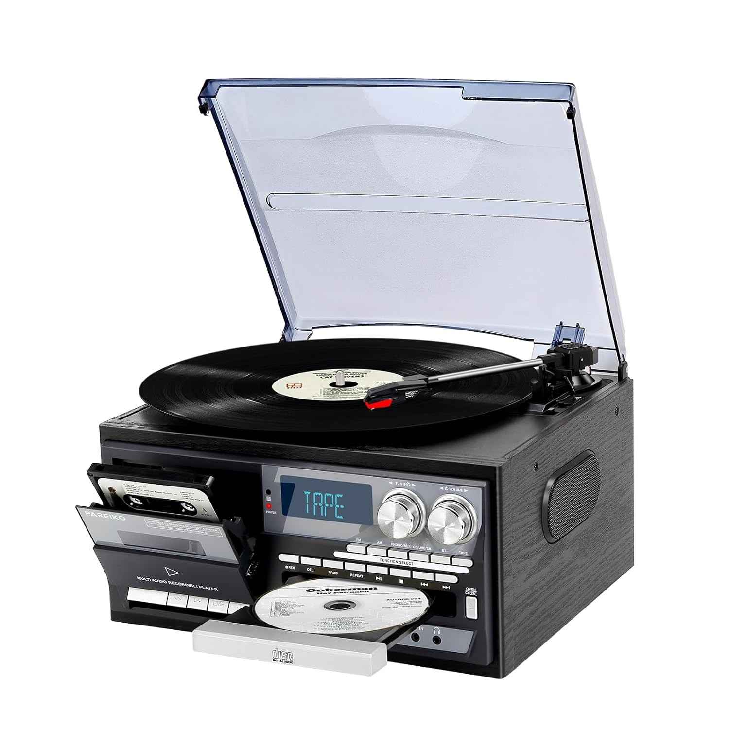 Toca-Discos Vintage 9 em 1: Reviva a Magia do Vinil com Tecnologia Moderna