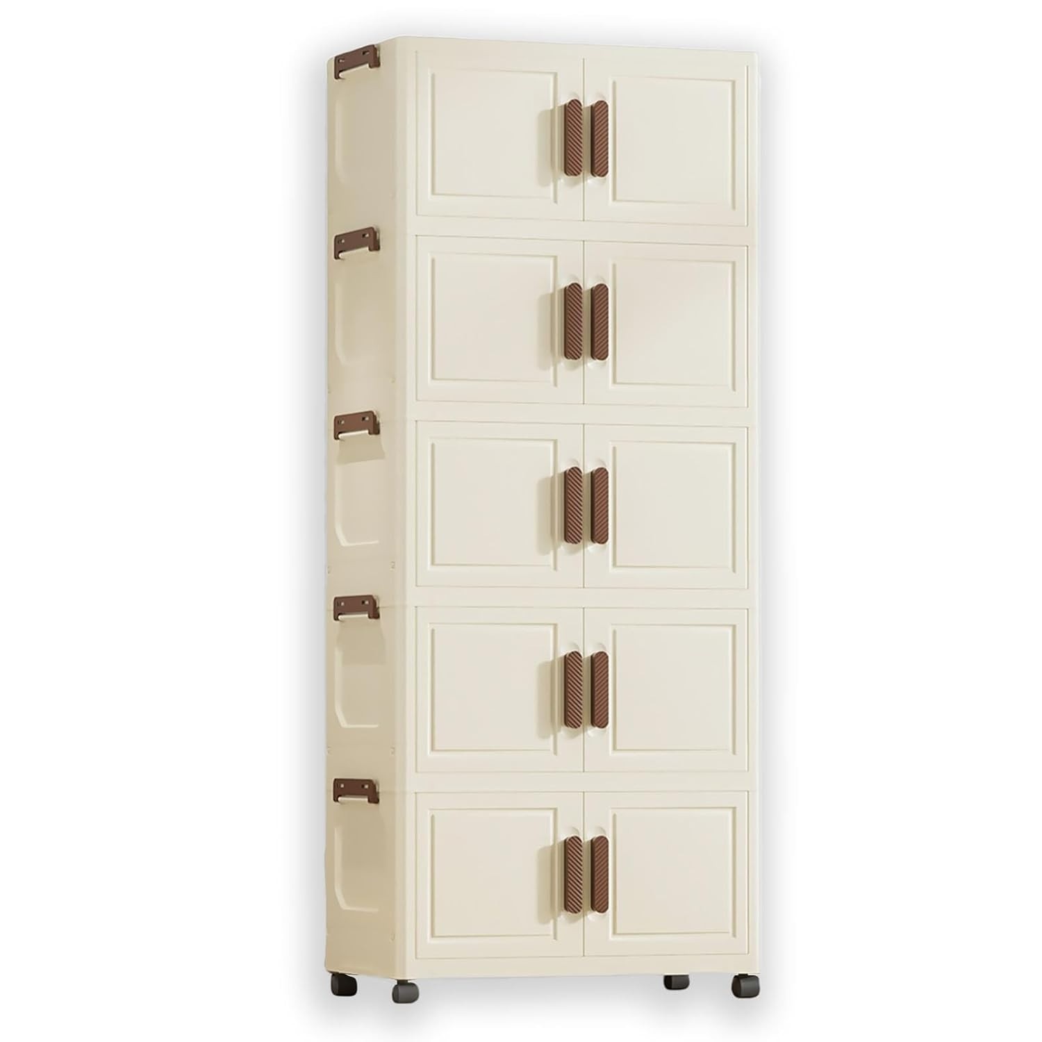 Armário Organizador Dobrável com Rodinhas 5 Camadas - Espaçoso e Prático para Casa (Branco 40cm)