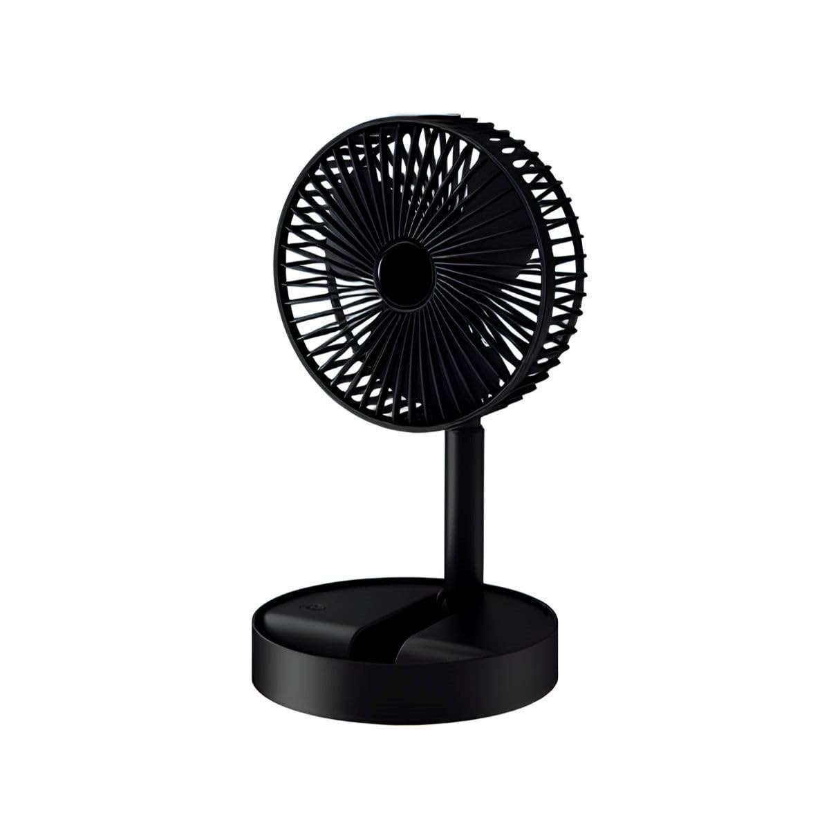 Ventilador Portátil Dobrável USB Recarregável 2000mAh com 3 Velocidades e Ajuste de Altura – Ideal para Escritório e Home Office
