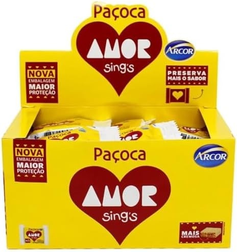 Paçoca Amor Sing's Doce De Amendoim Arcor 540g - 30x18g