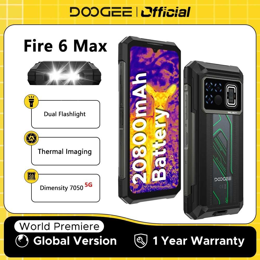 DOOGEE Fire 6 Max: O 5G Robusto com Imagem Térmica