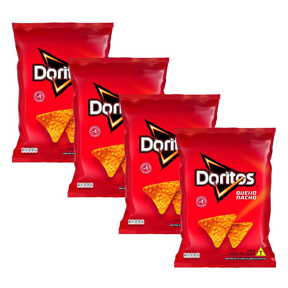 Doritos Queijo Nacho 210g (Kit c/ 4)