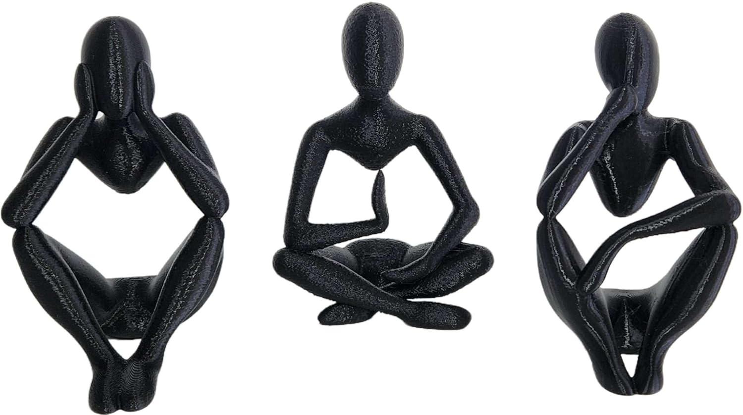 Estátuas dos Três Pensadores – Escultura Preta para Decoração de Sala e Escritório