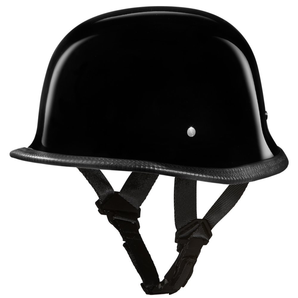 Capacete Daytona Alemão Meio Capacete Preto Alto Brilho - Segurança DOT Aprovada