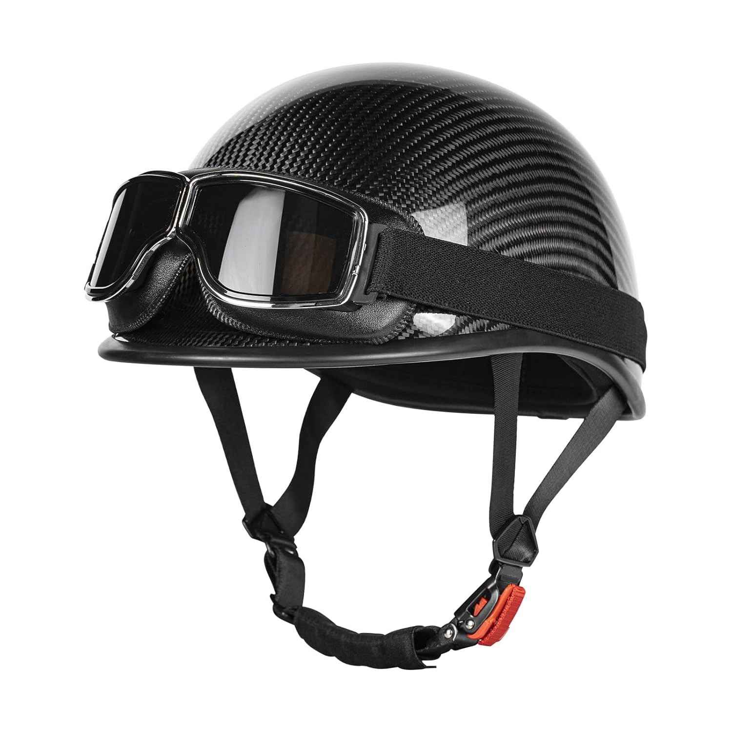 Capacete Moto Vintage Fibra de Carbono Aberto Leve - Aprovado DOT