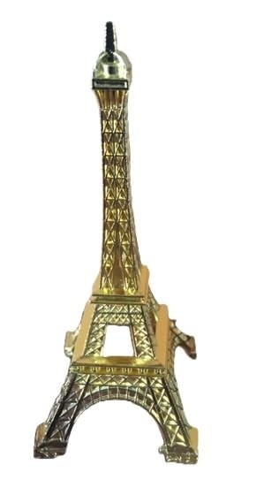 Torre Eiffel Decorativa Metálica 10cm Dourada - Charme Francês para Sua Casa