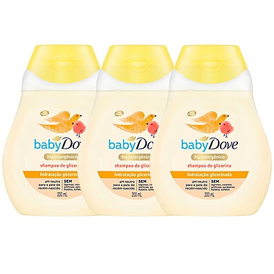 Dove Baby: Shampoo Hidratante para Bebês (Kit 3)