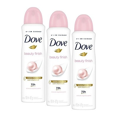 Dove Beauty Finish: Kit 3 Desodorantes 72h