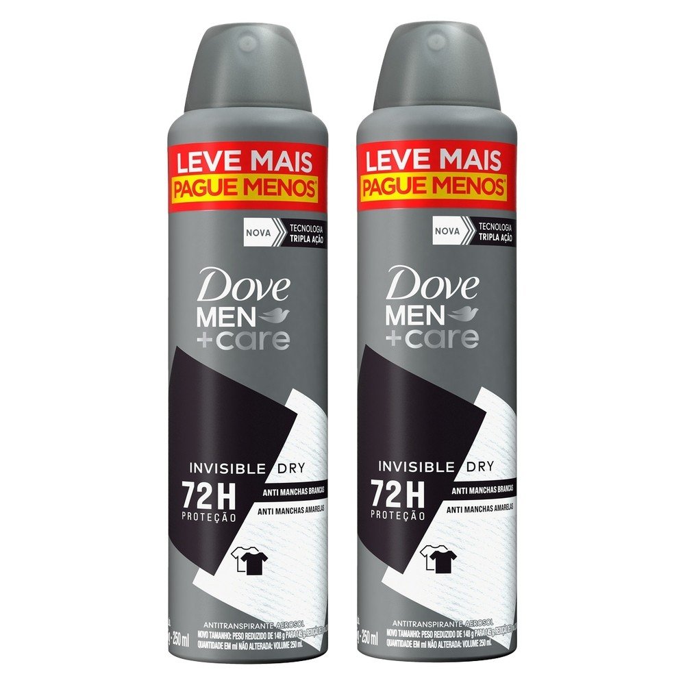 Dove Men Invisible Dry: Kit com 2 Desodorantes 72h