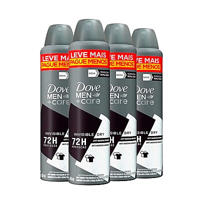 Dove Men Invisible Dry: Kit com 4 Desodorantes