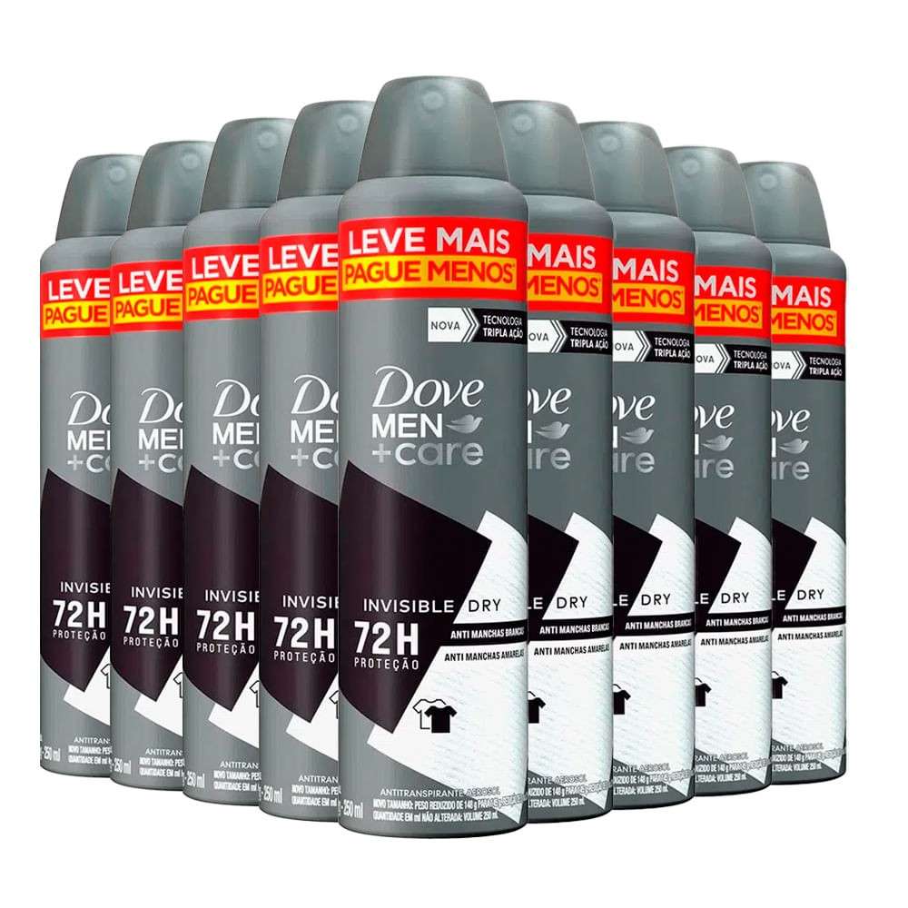 Dove Men Invisible Dry: Kit com 9 Desodorantes
