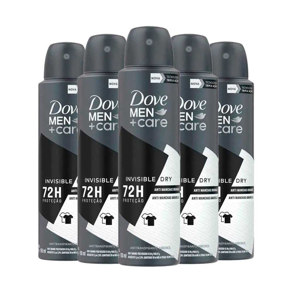 Dove Men Invisible: Kit com 5 Desodorantes Anti-Manchas