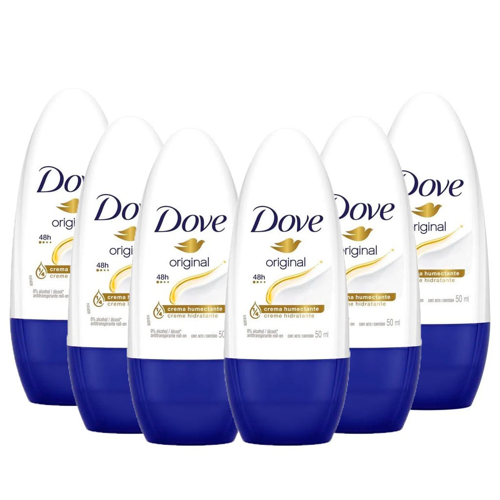 Dove Original: Kit 6 Desodorantes Roll-on 50ml