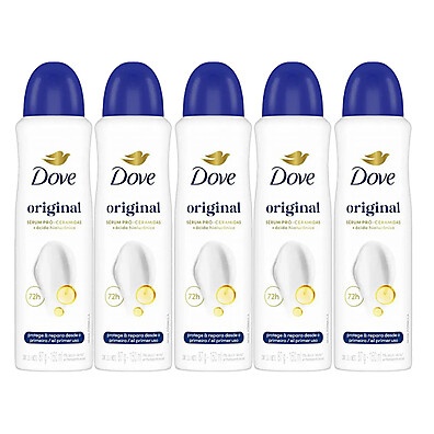 Dove Original: Kit com 5 Desodorantes Aerosol 150ml