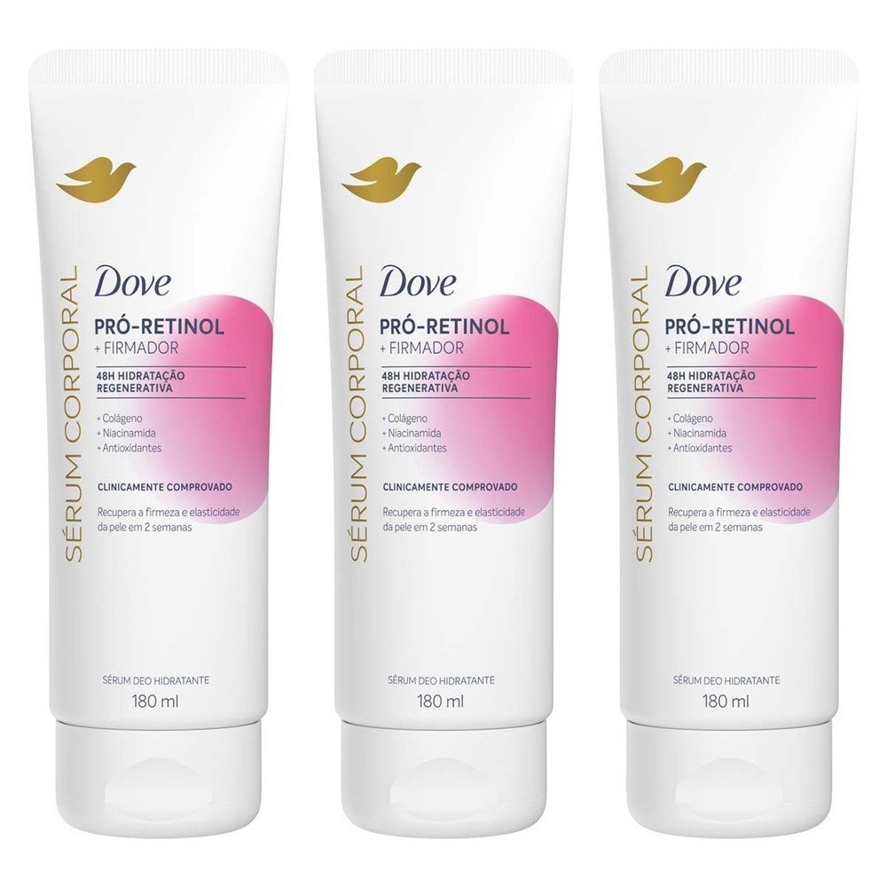 Dove Pró-Retinol: Kit 3 Séruns Firmadores 180ml