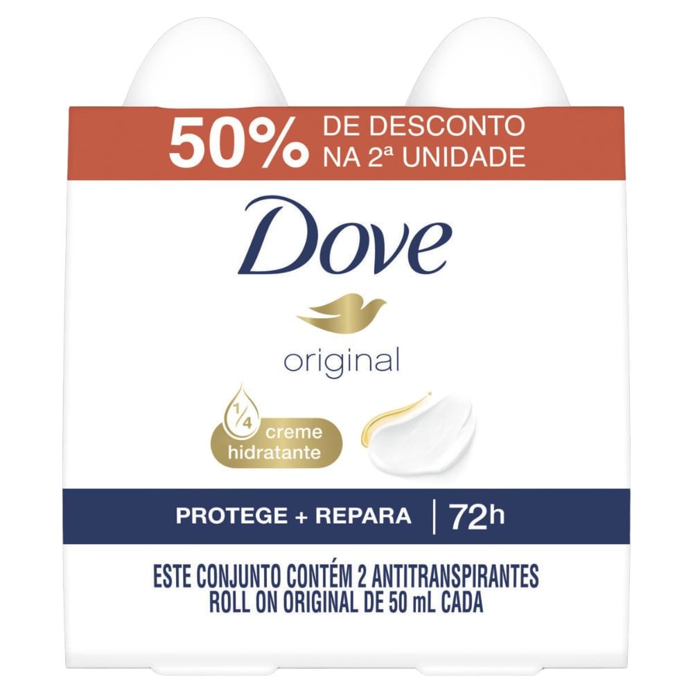 Dove Roll On Original: 2x Mais Proteção e Hidratação