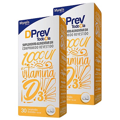 DPrev Todo Dia 1000UI: Suplemento de Vitamina D3 para Saúde dos Ossos