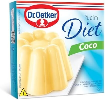 Dr. Oetker Pudim Diet Sabor Coco, Pó para Preparo de Sobremesa, Consistência Cremosa e Sabor Delicioso, 25g