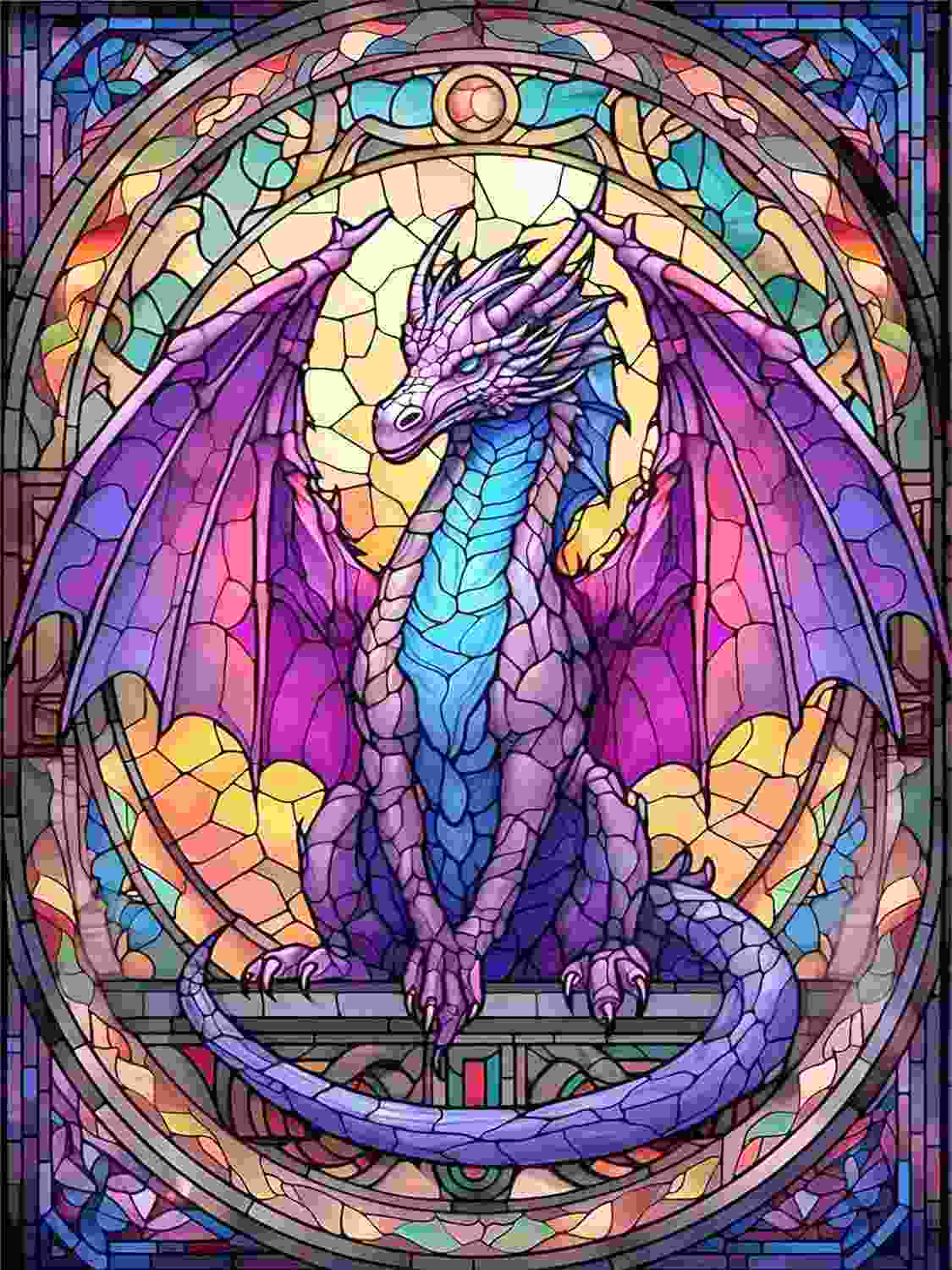croshom Kit de Arte de Gema de Dragão - Pintura de Diamante DIY 30,5 x 40,6 cm para Adultos | Decoração Elegante e Presente Especial