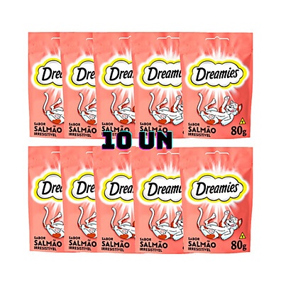 Dreamies Salmão 80g – Petisco Irresistível para Gatos Adultos