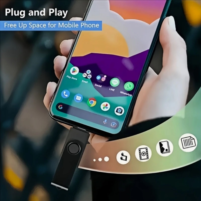 Driver Flash 3 em 1 Type-C até 2TB | OTG Pen Drive