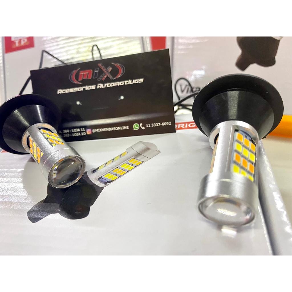 DRL Branco/Laranja: Luz Diurna e Seta 1 Polo