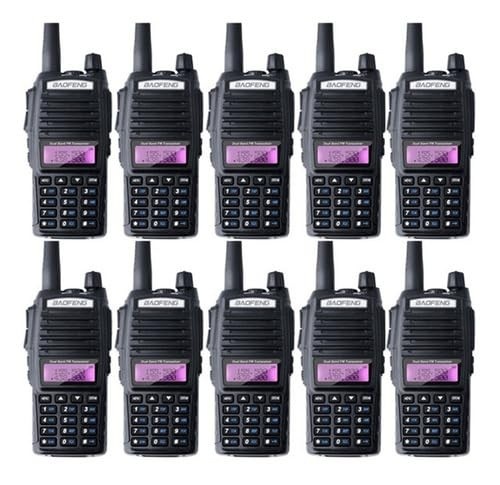 Kit 10 Rádios Comunicadores Baofeng UV-82 Dual Band VHF/UHF - Conexão Confiável