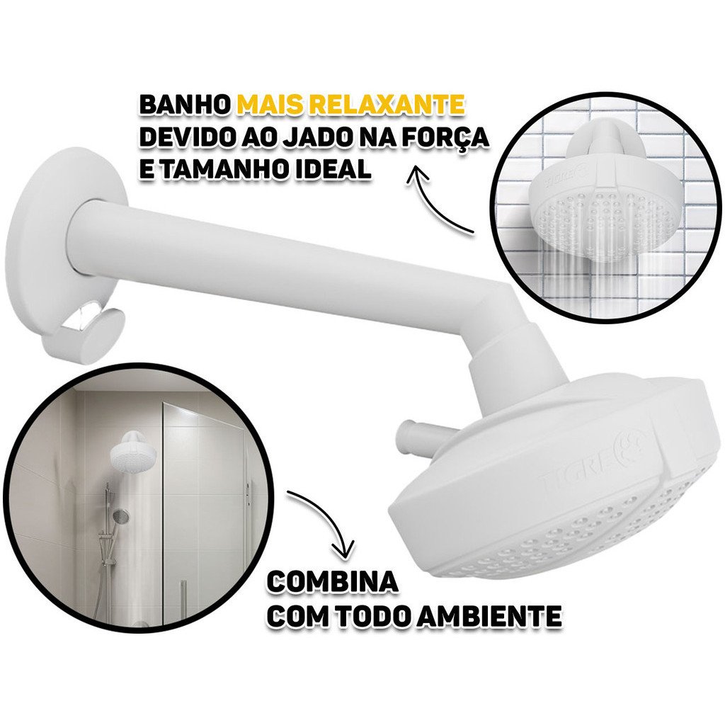 Ducha de Parede Tigre 4" para Área Externa: Limpeza Fácil na Praia ou Piscina