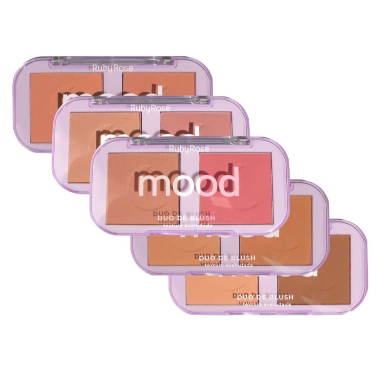 Duo de Blush Ruby Rose Mood Hb576: Cor e Versatilidade em Um Só Produto