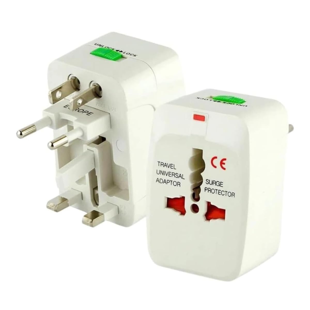 Conjunto 2 Adaptadores de Tomada Universal Premium DUPIN - Bivolt Global 110/220V