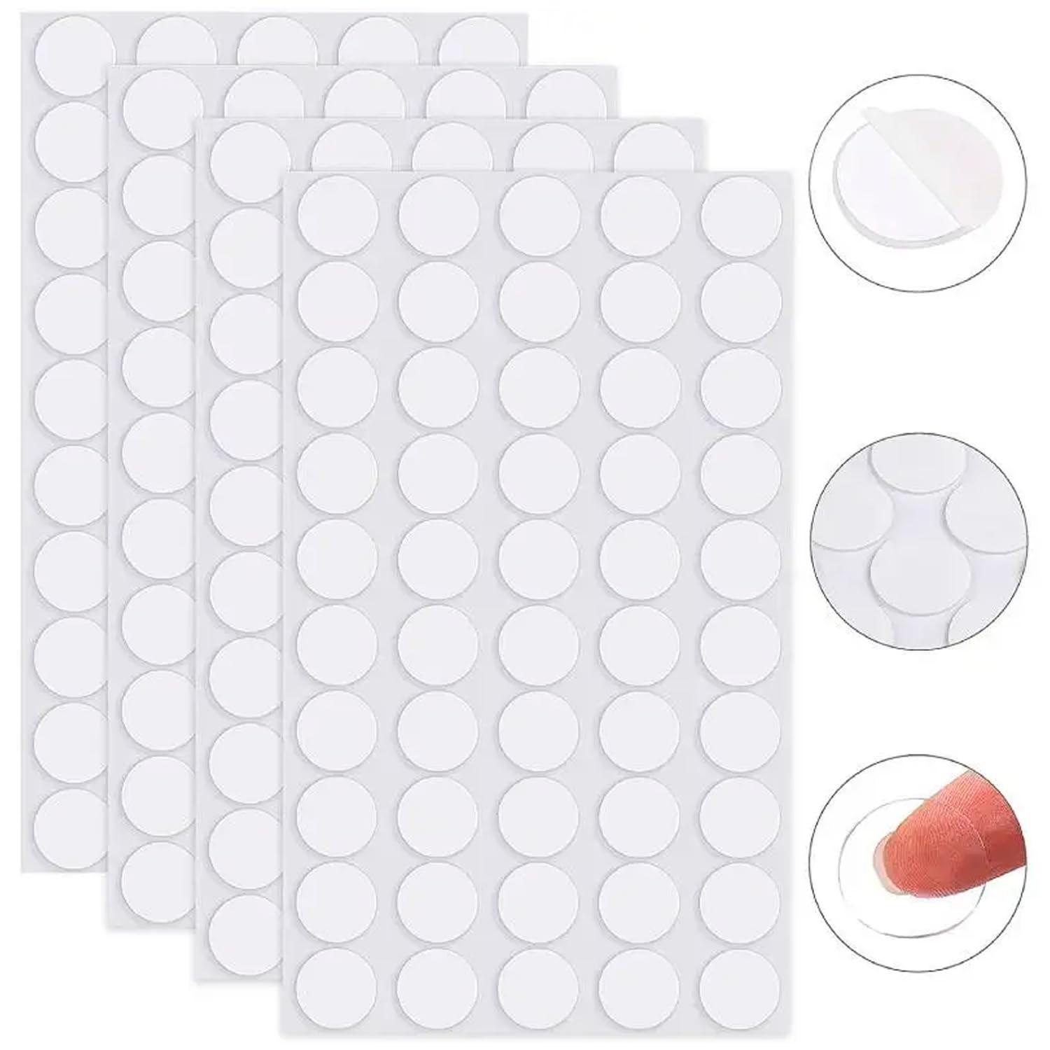 200 Adesivos Dupla Face Transparentes 1cm - Ideal para Fixação de Pavios em Velas